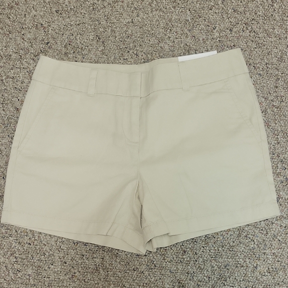 LOFT Tan 4" Inseam Shorts Tailored Cotton Blend. Sz 4. New With Tags - Picture 1 of 6